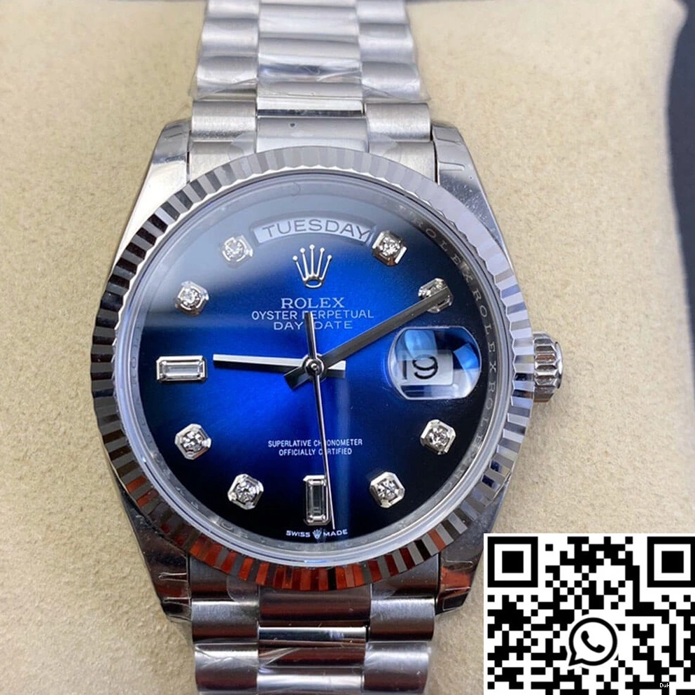 Dial Factory Blue EW Diamond M128239-0023 Rolex Gradient Day-Date 0901